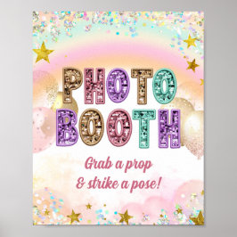 Poster Cabine de Foto de Aniversário Duplo Brilho Lantejo