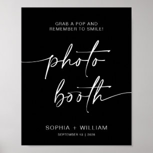Poster Cabine de Foto Preta   simples sinal de sorriso