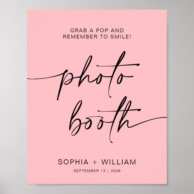 Poster Cabine de Foto Rosa | simples sinal de sorriso (Frente)