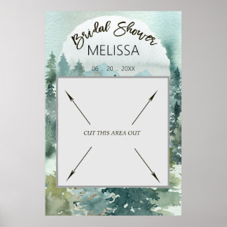 Poster Cabine de Fotos Chá de Noiva Rústico Floresta Mági