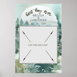 Poster Cabine de Fotos Rústica para Casamento no Bosque M