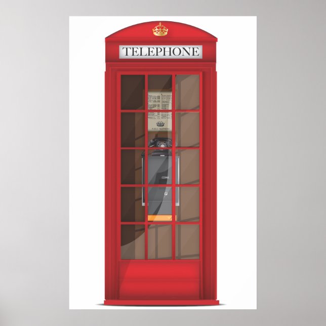 Póster Cabine Telefônica Vermelha (Frente)