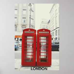 Poster Cabines Telefônicas Vermelhas Londres Icônicas 
