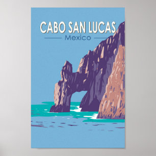 Poster Cabo San Lucas Arch México Viagem Art Vintage