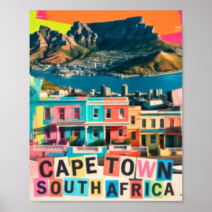 Poster Cabo Town África do Sul Viagem Bo-Kaap Paisagem