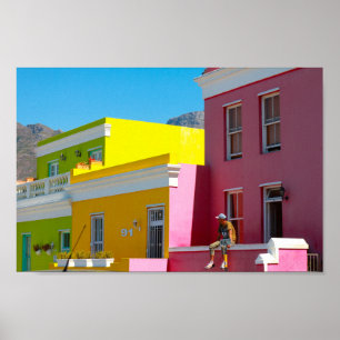 Poster Cabo Town Bo-Kaap Cityscape África do Sul