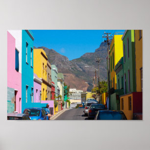 Poster Cabo Town Bo-Kaap Cityscape África do Sul