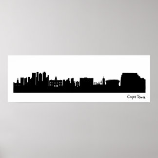 Poster Cabo Town Skyline (África do Sul)