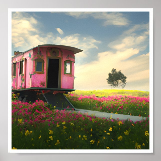 Poster Caboose Rosa Imprimível (Frente)