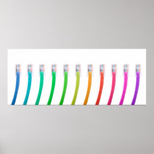 Póster Cabos de rede coloridos