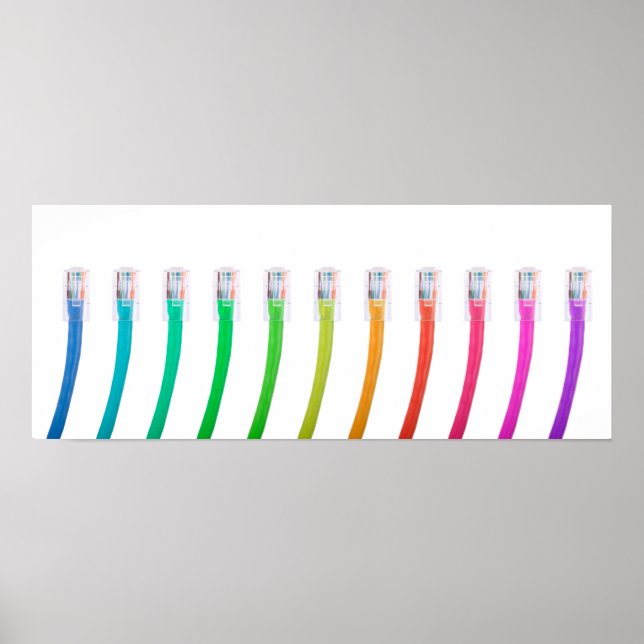 Póster Cabos de rede coloridos (Frente)