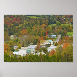 Poster Cabot, Vermont in fall. Northeast Kingdom.