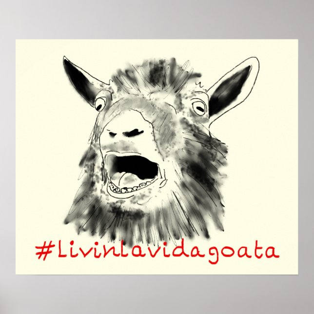 Póster Cabra engraçada Vivendo a Vida Cabra (Frente)