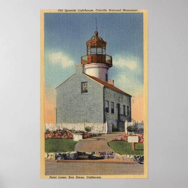 Poster Cabrillo Nat'l Monument, Point Loma Lighthouse (Frente)