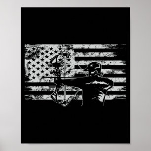 Poster Caça a Archer American Flag Bowhunting Hunter Me