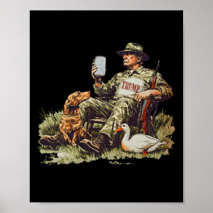Poster Caça à Campanha Trump Camuflagem Engraçado Estação