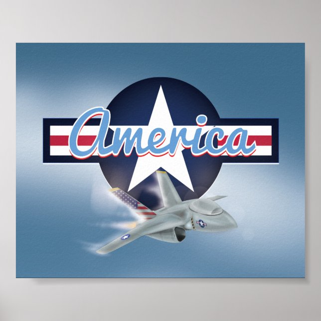Póster Caça a Jato Americano (Frente)