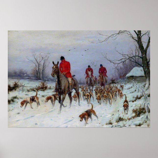 Poster Caça à Raposa Caçadores e Cães Voltando para Casa  (Frente)