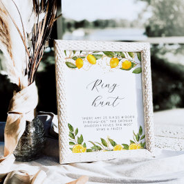 Poster Caça ao Anel de Chá de Noiva de Limão de Verão Bri