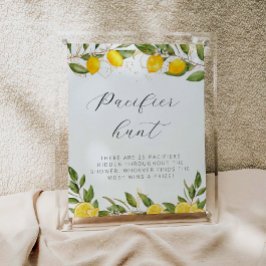 Poster Caça ao Bico de Bebê de Verão Brilhante com Limão