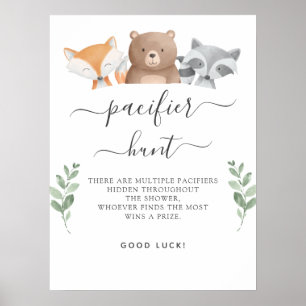 Poster Caça ao Bico de Bebê Jogo de Chuvinha de Bebê Anim