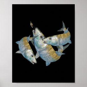 Poster Caça ao Bonefish Um Fly Fishing & De Água Salg