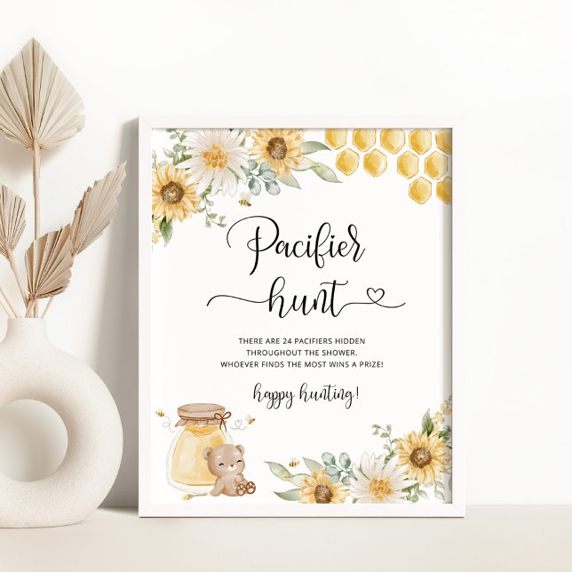 Poster Caça ao chá de fraldas de caça ao pacificador de u (Criador carregado)