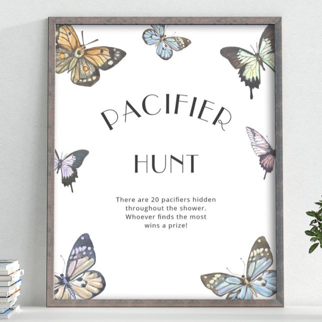 Poster Caça ao Chupeta Borboleta em Aquarela (Criador carregado)