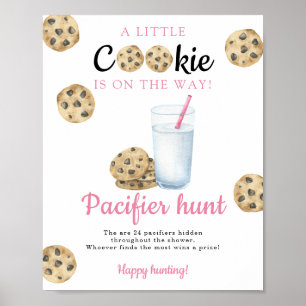 Poster Caça ao chupeta no chá de bebê Milk
