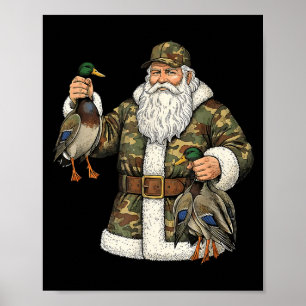 Poster Caça ao Pato Mallard do Papai Noel Camuflado Natal