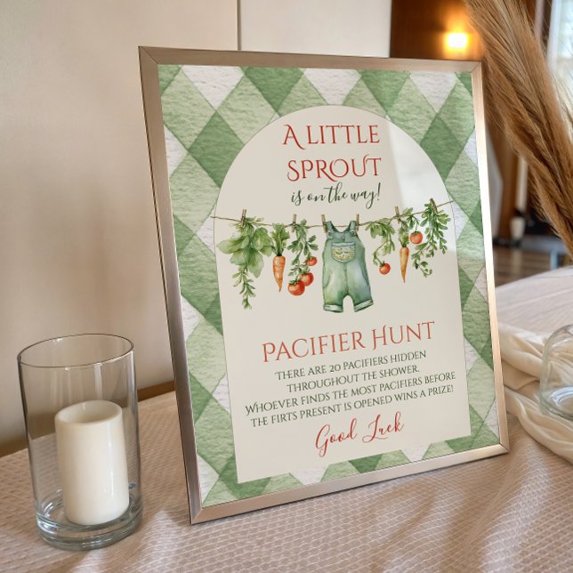 Poster Caça ao Tesouro Rústico Neutro para Chás de Bebê c (Criador carregado)