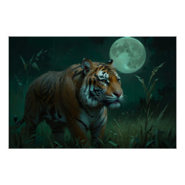 Póster Caça ao Tigre e à Lua Cheia