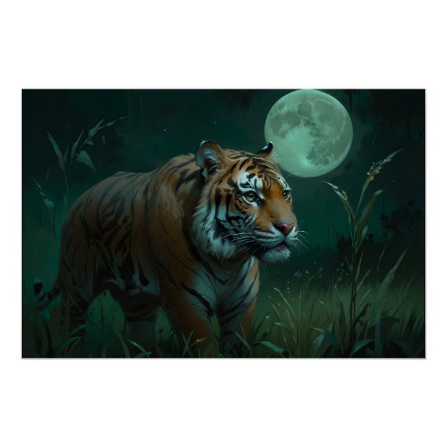 Póster Caça ao Tigre e à Lua Cheia (Frente)