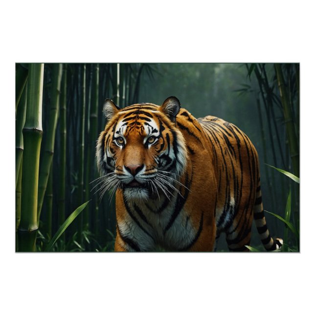 Póster Caça ao Tigre em Bambu Grove (Frente)