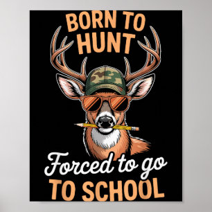 Poster Caça ao Veado Camuflado Divertido Menino Jovem Nas