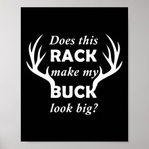 Poster Caça ao Veado Divertida Caçador Rack Grande Buck