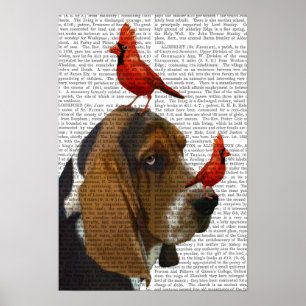 Póster Caça-Basset e Aves