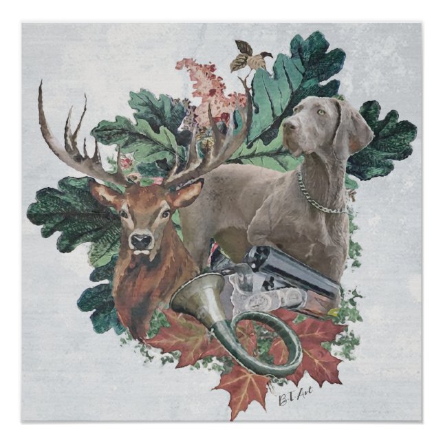 Póster Caça com um Weimaraner, "Espírito de Cinzas" (Frente)