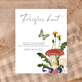 Poster Caça de caça ao chá de fraldas de cogumelos selvag