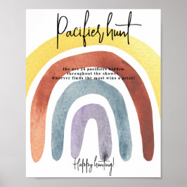 Poster Caça de caça com Aquarelas Boho Rainbow Pacifier