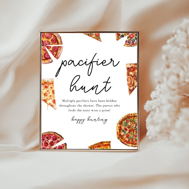 Poster Caça de chá de fraldas de pizza com pizza (Criador carregado)