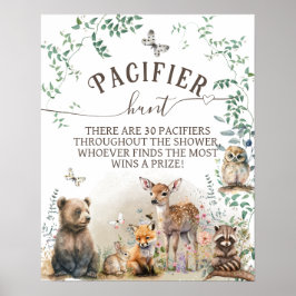 Poster Caça de Chá de fraldas verde da floresta florestal