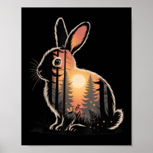 Poster Caça de Coelho Hiking Camping ao Ar Livre Floresta