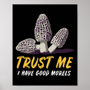Poster Caça de Cogumelo Morel Forrageamento Caminhada Fem