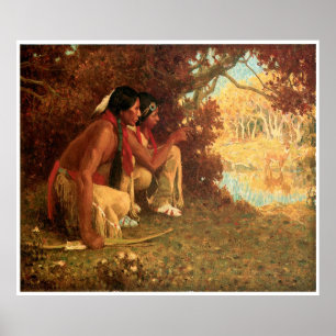 Póster Caça de Eanger Irving Couse para cervos