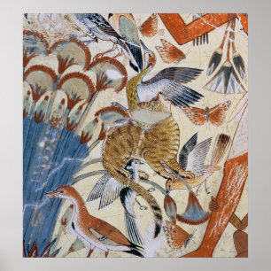 Poster Caça de Nebamun nos pântanos com sua esposa