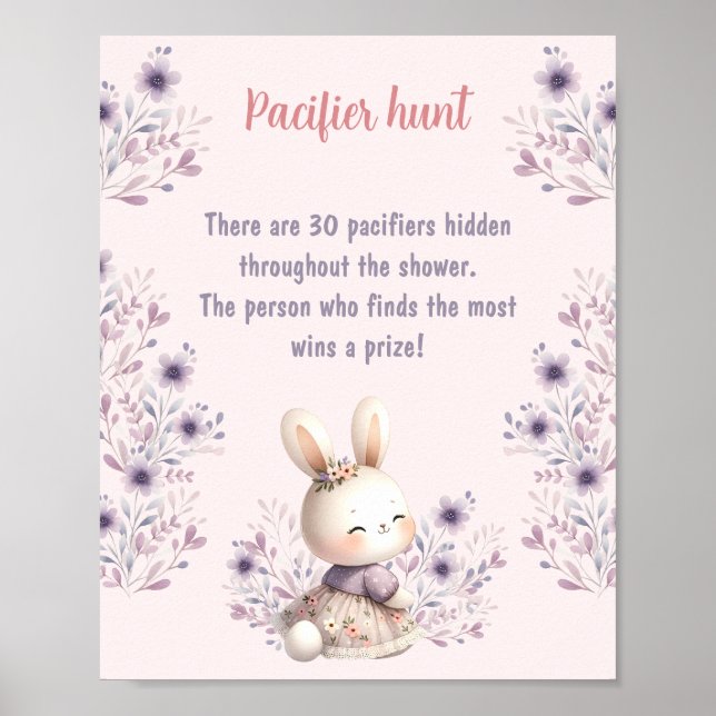 Poster Caça de Pacificador de Jogo de Chá de fraldas Rosa (Frente)