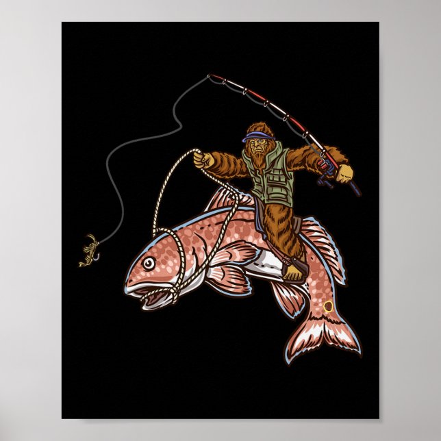 Poster Caça de pesca de Redfish Bigfoot Pescadores  (Frente)