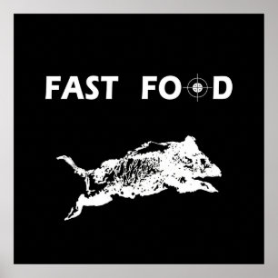 Poster Caça divertida de javali de fast food