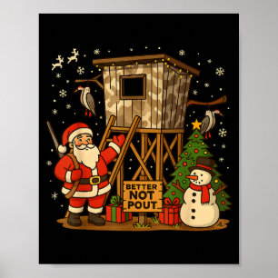 Poster Caça Divertida Papai Noel Melhor Não Fazer Careta